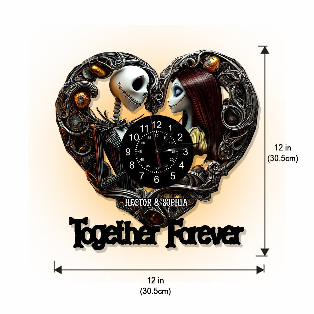 Forever Together - Personalized Nightmare LED Light Wall Clock