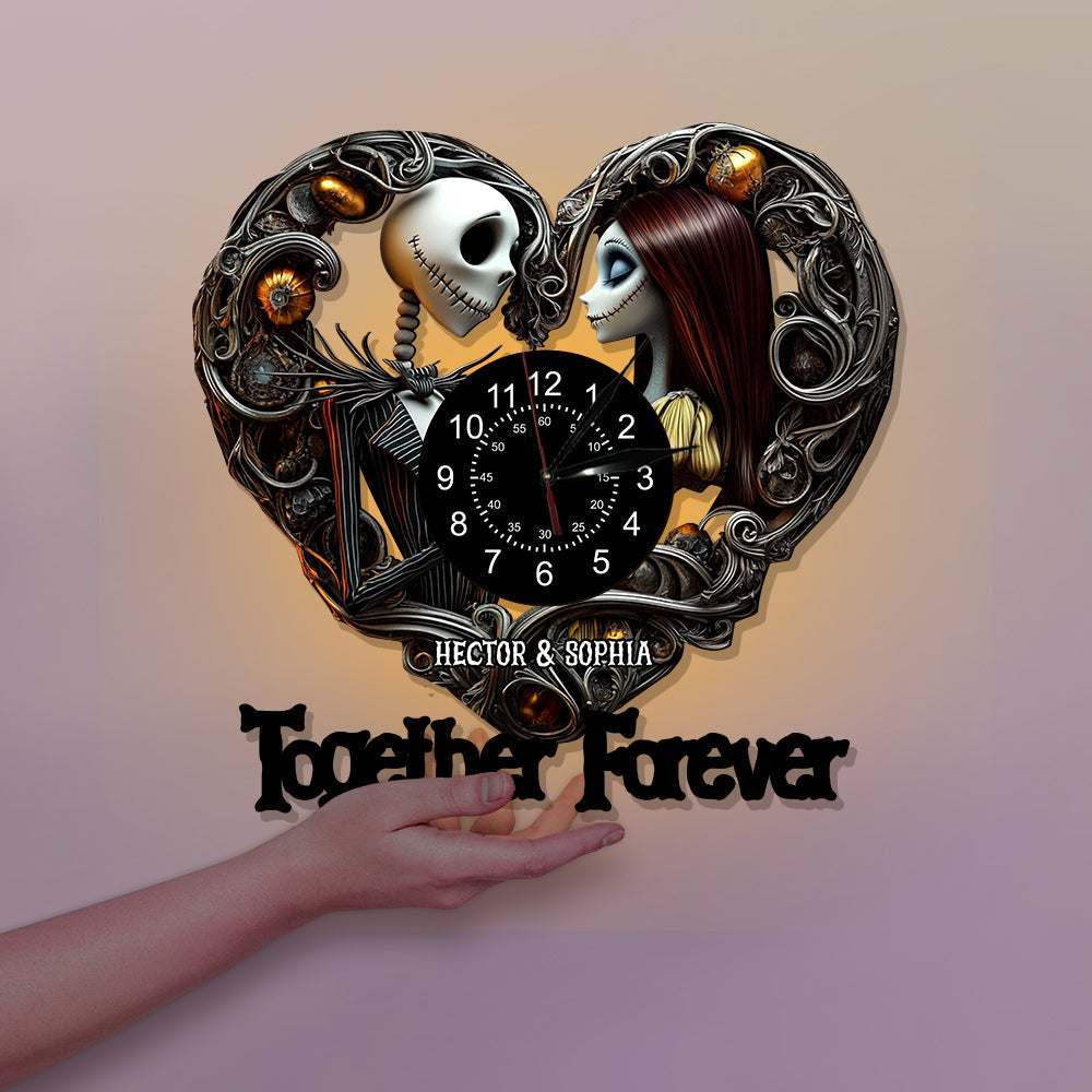 Forever Together - Personalized Nightmare LED Light Wall Clock