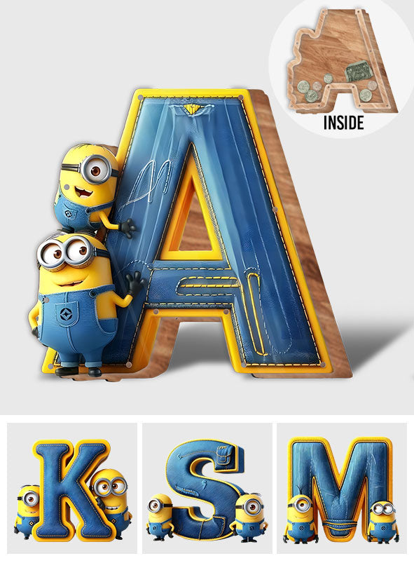 Cute Alphabet - Personalized Wooden Piggy Bank