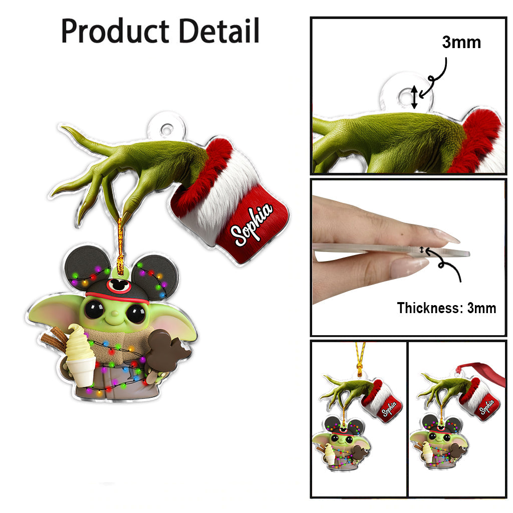 The Force Merry Grinchmas - Personalized The Force Custom Shaped Ornament
