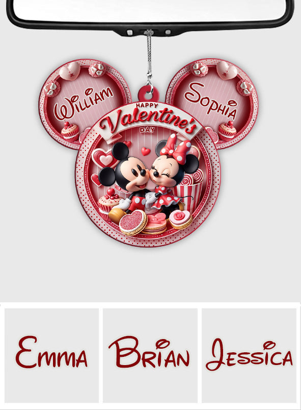 Happy Valentine's Day - Personalized Mouse Car Ornament