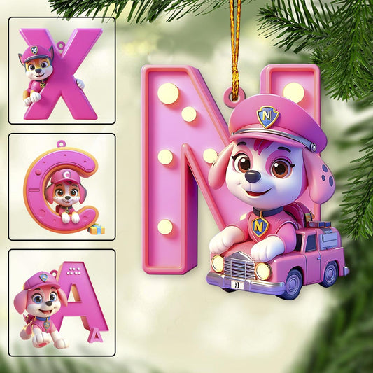 No job is too big, no pup is too small - Personalized Kid Ornament