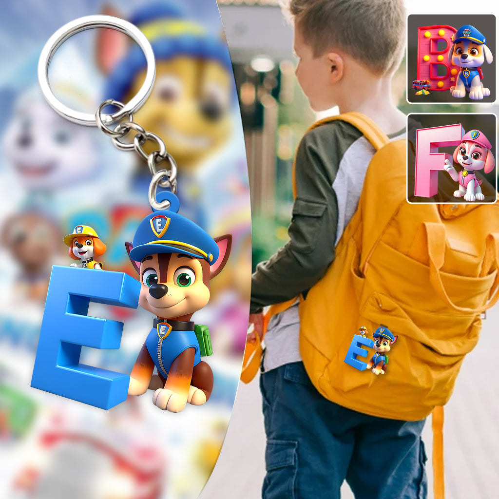 No Job Is Too Big, No Pup Is Too Small - Personalized Kid Keychain