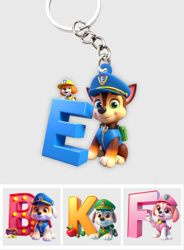 No Job Is Too Big, No Pup Is Too Small - Personalized Kid Keychain