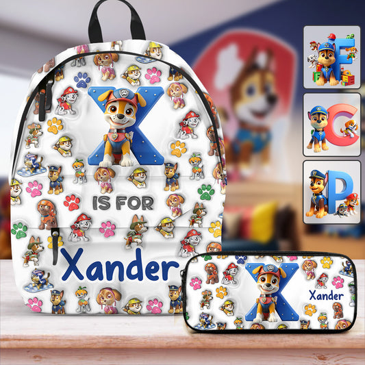No Job Is Too Big, No Pup Is Too Small - Personalized Kid Backpack & Pencil Case