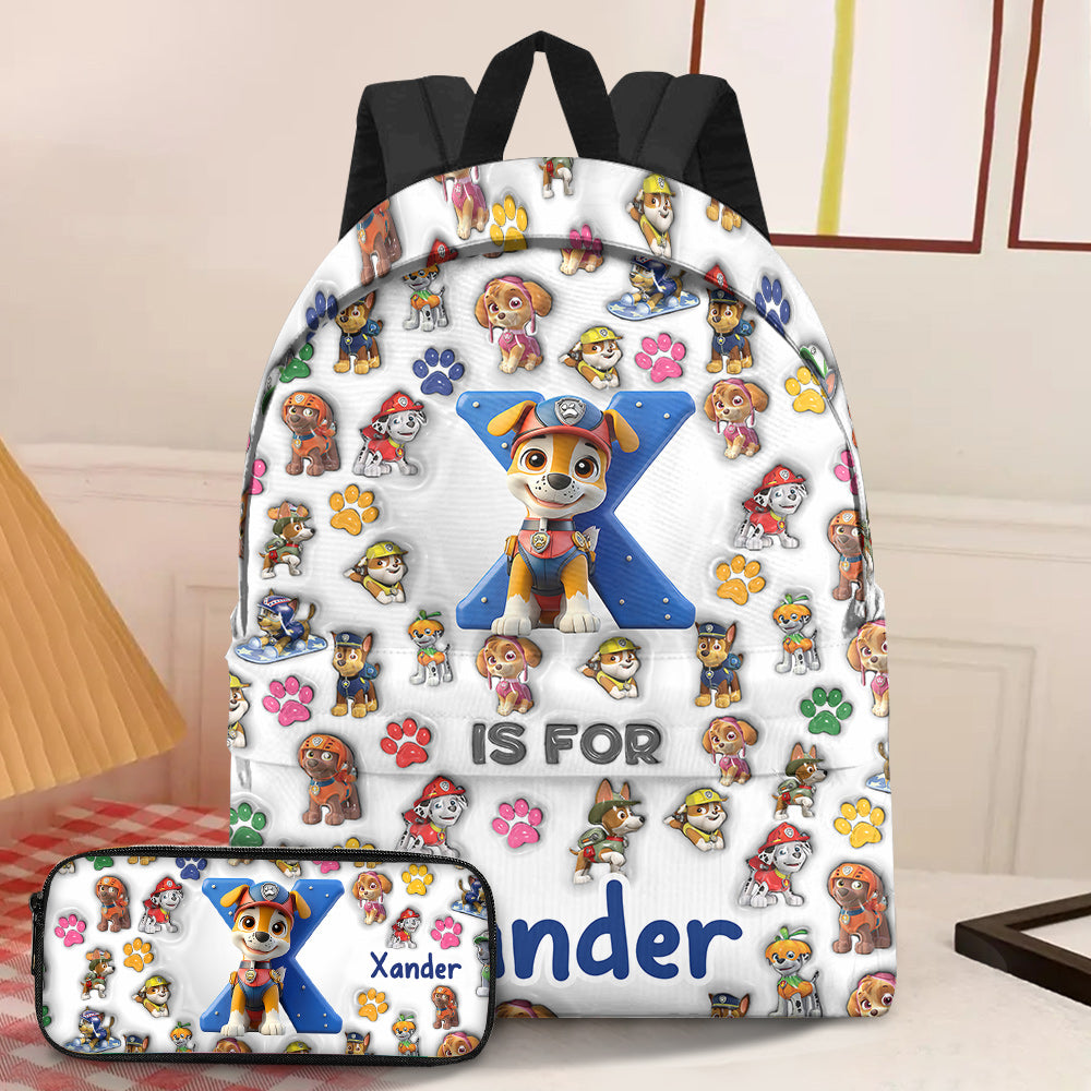 No Job Is Too Big, No Pup Is Too Small - Personalized Kid Backpack & Pencil Case