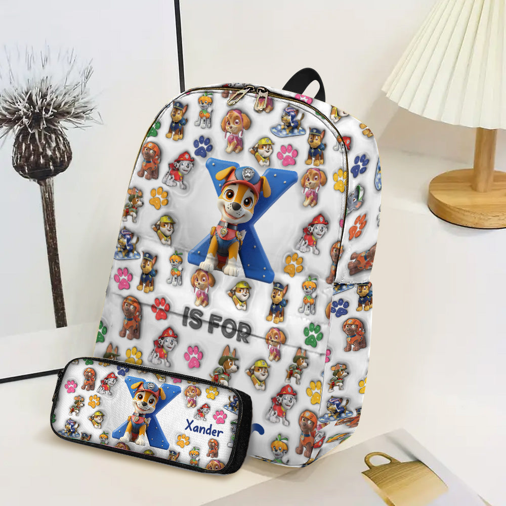 No Job Is Too Big, No Pup Is Too Small - Personalized Kid Backpack & Pencil Case