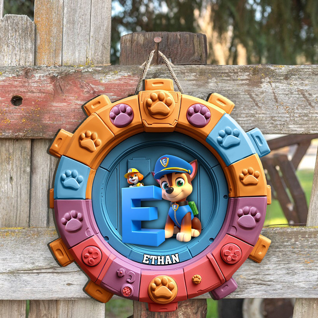 No Job Is Too Big, No Pup Is Too Small - Personalized Kid Custom Shaped Wood Sign