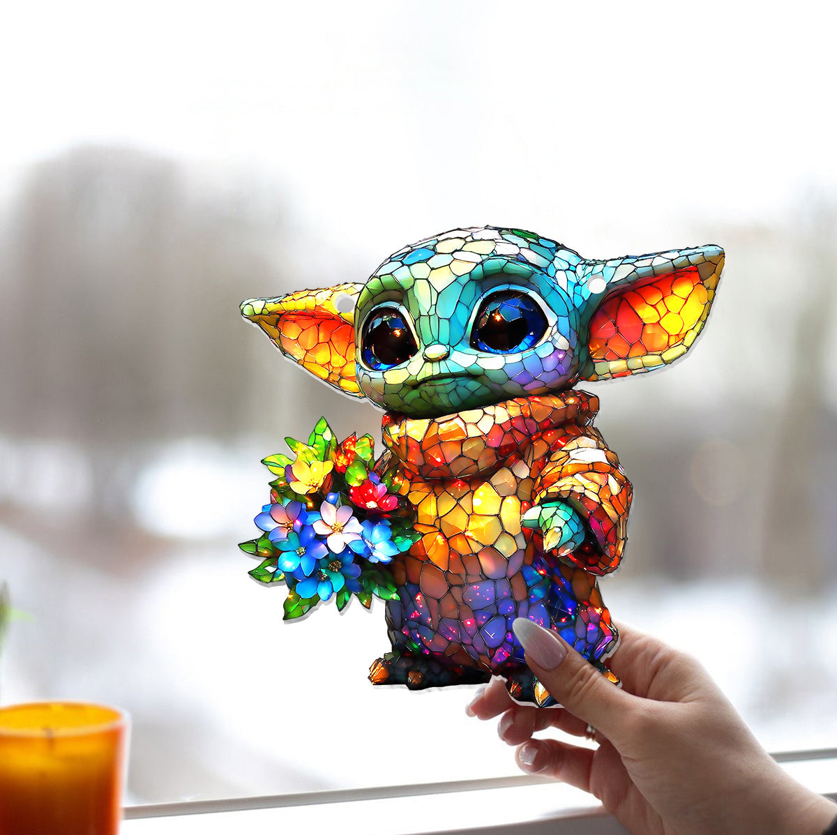 Too Cute I Am - Personalized The Force Window Hanging Suncatcher Ornament