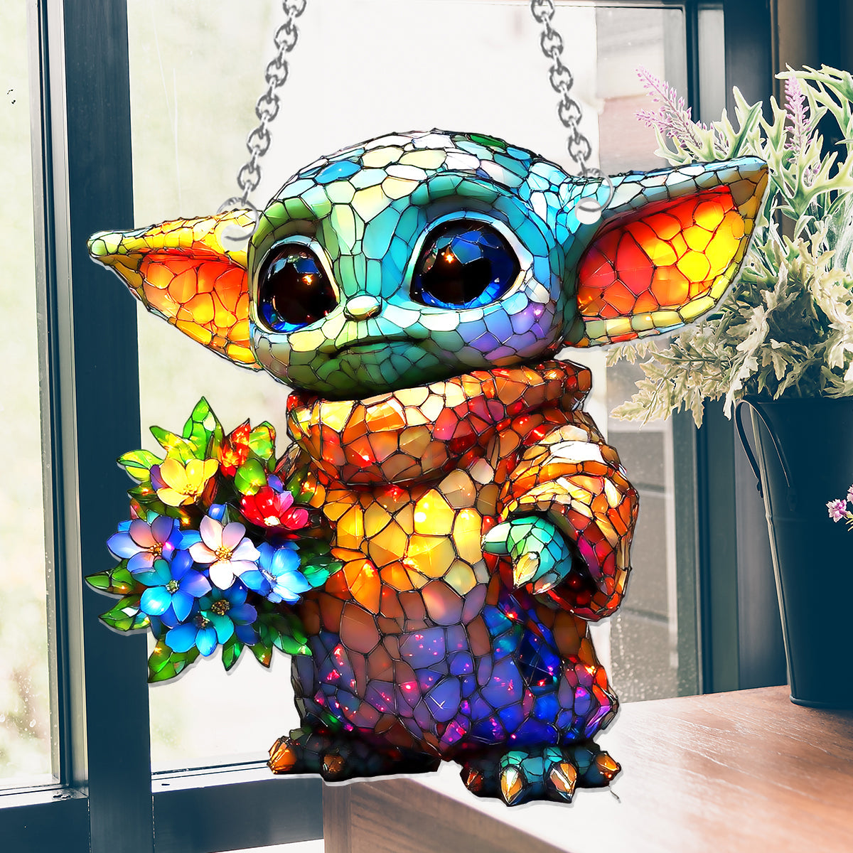 Too Cute I Am - Personalized The Force Window Hanging Suncatcher Ornament