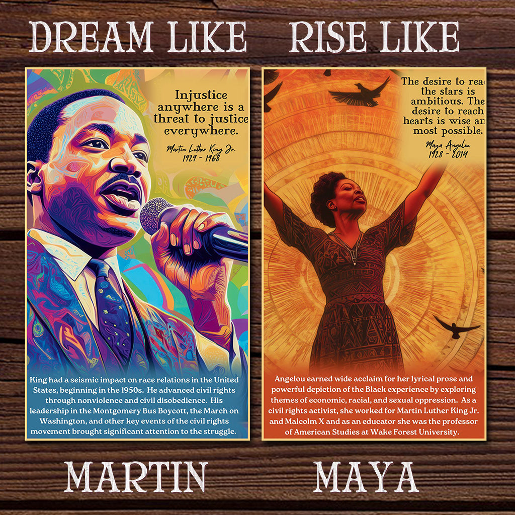 Dream Like Martin Rise Like Maya - Personalized African American Canvas And Poster