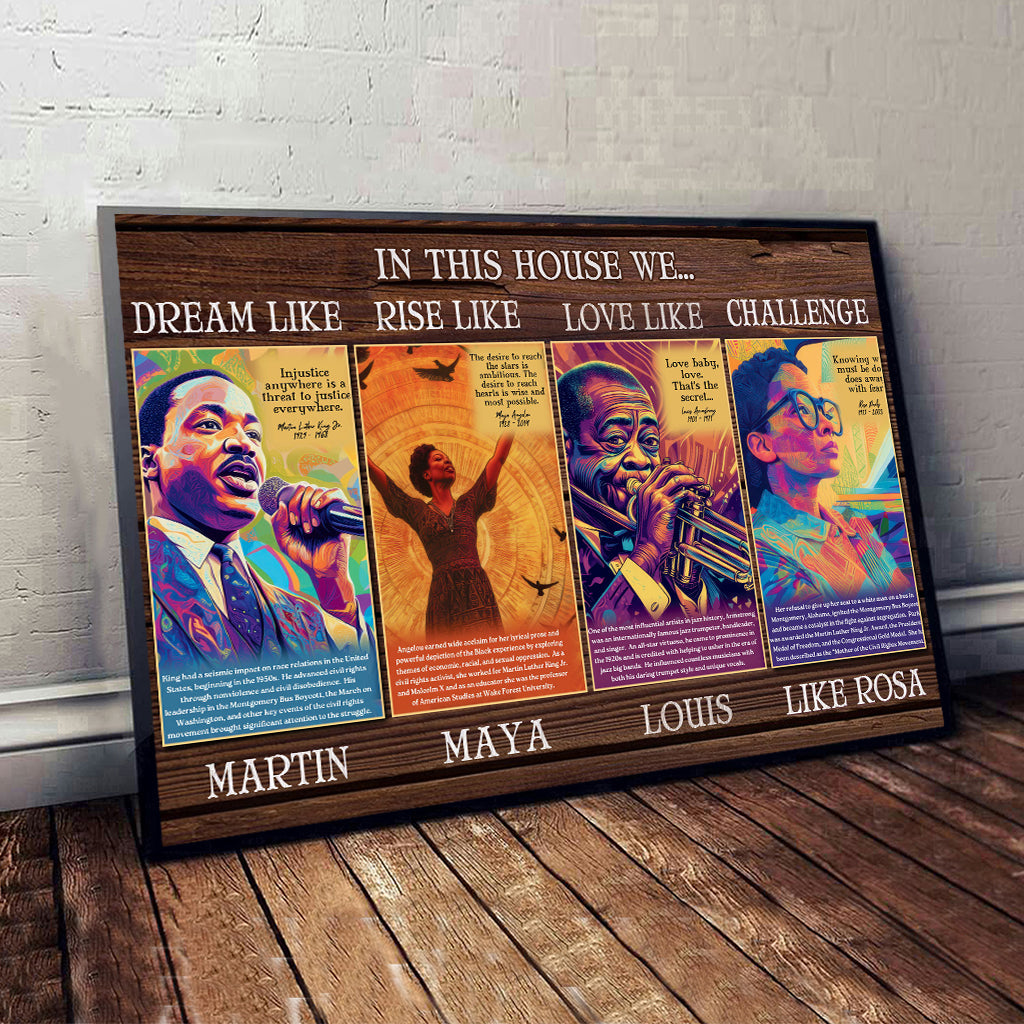 Dream Like Martin Rise Like Maya - Personalized African American Canvas And Poster
