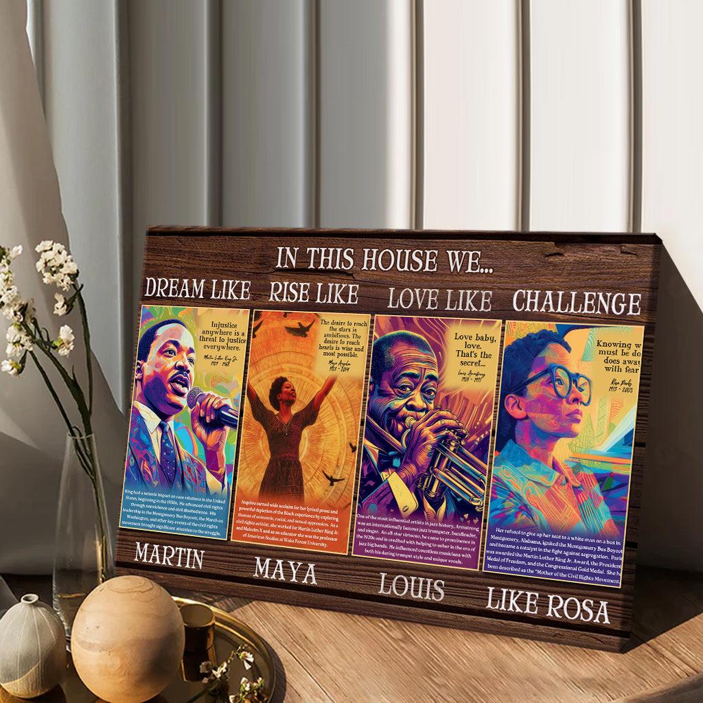 Dream Like Martin Rise Like Maya - Personalized African American Canvas And Poster