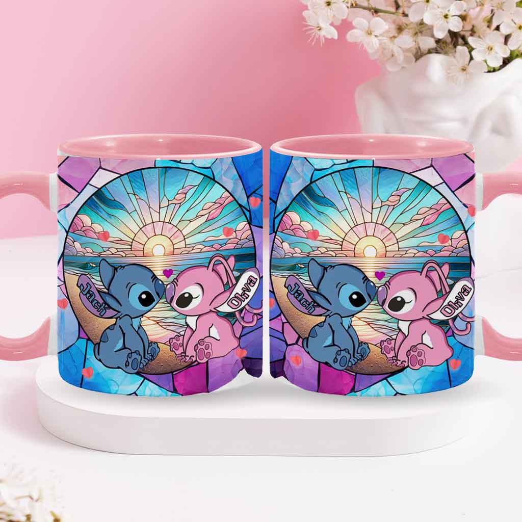 Sunrise On The Beach Build The Life We Love - Personalized Ohana Accent Mug