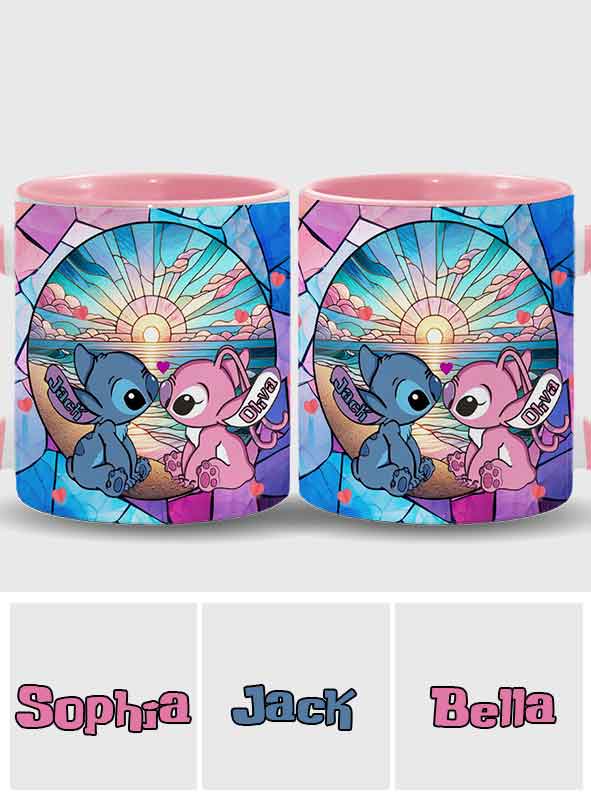 Sunrise On The Beach Build The Life We Love - Personalized Ohana Accent Mug