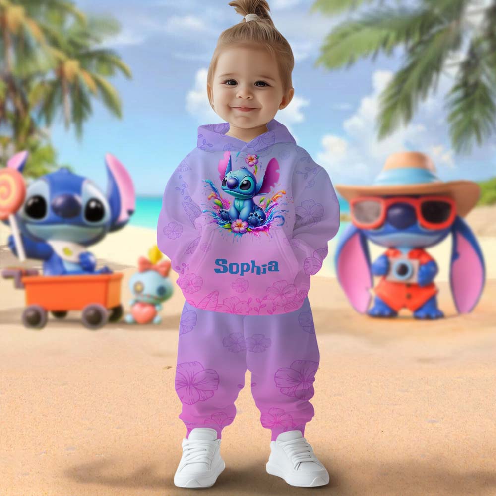 Blue Ohana - Personalized Ohana Kid Hoodie & Kid Jogger Sweatpants
