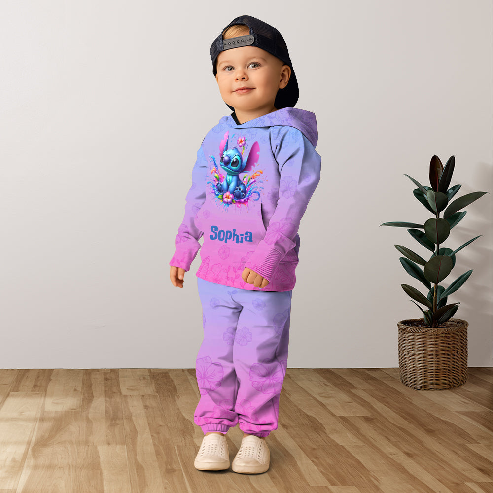 Blue Ohana - Personalized Ohana Kid Hoodie & Kid Jogger Sweatpants