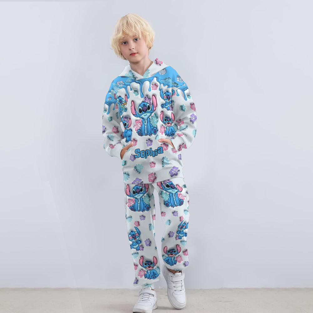 Blue Ohana - Personalized Ohana Kid Hoodie & Kid Jogger Sweatpants