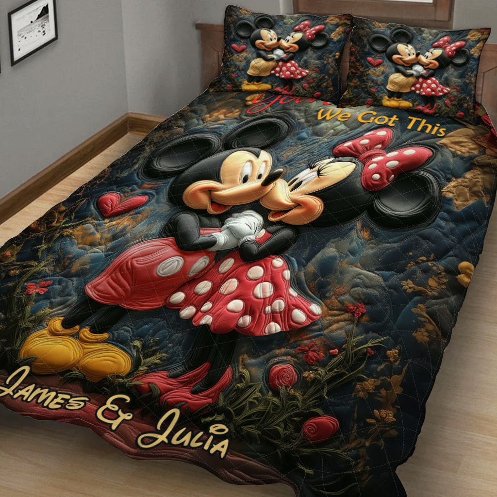 You And Me We Got This - Personalized Mouse Quilt Set