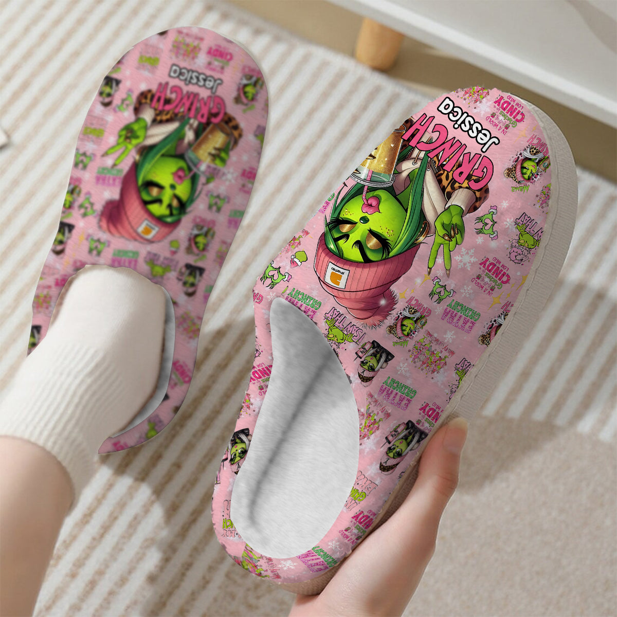 Pinky - Personalized Stole Christmas Slippers
