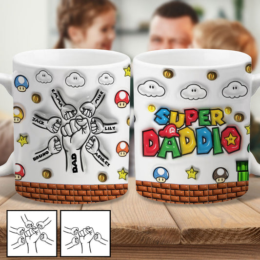 Super Daddio Mommio Baby Mushroom - Personalized Super Plumber Mug