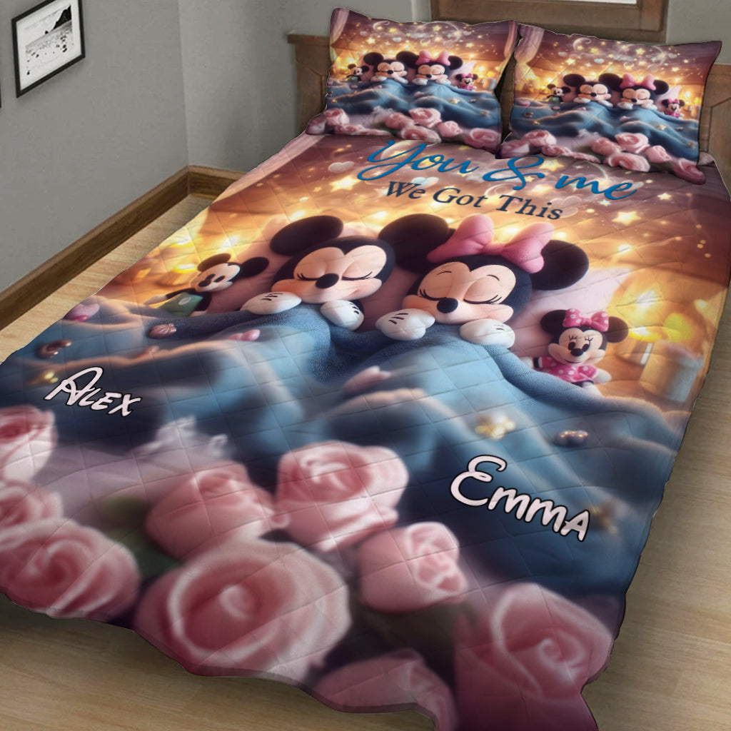 You & Me We Got This - Personalized Mouse Quilt Set