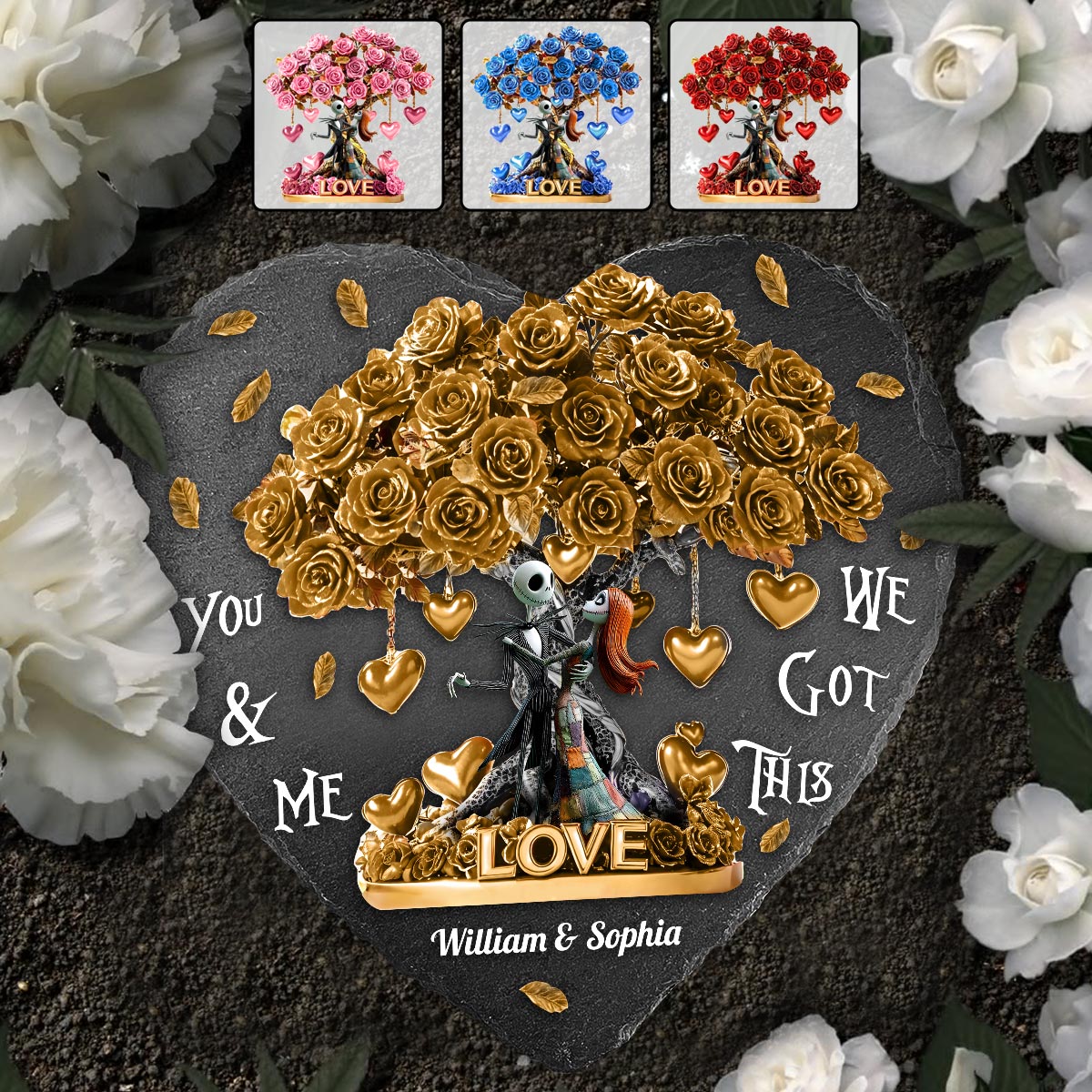 Tree Of Love - Personalized Nightmare Heart Shaped Stone