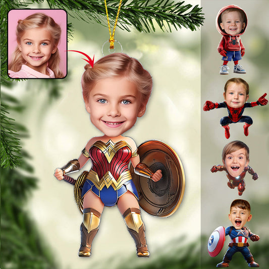Super Heros - Personalized Kid Custom Shaped Ornament