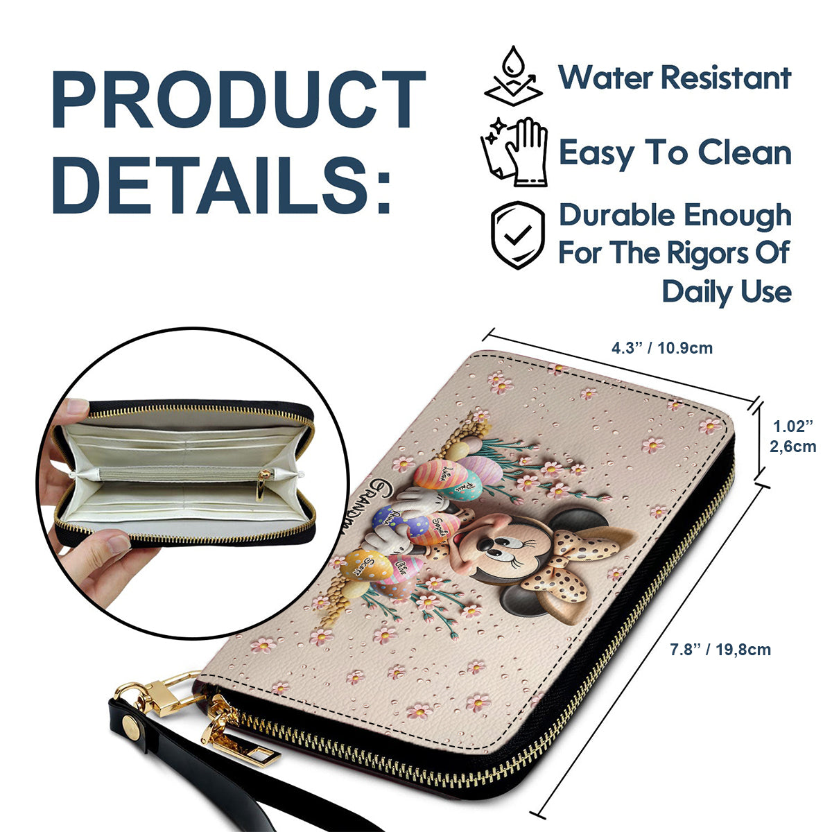 Best Grandma/ Mom Ever - Personalized Mouse Leather Long Wallet
