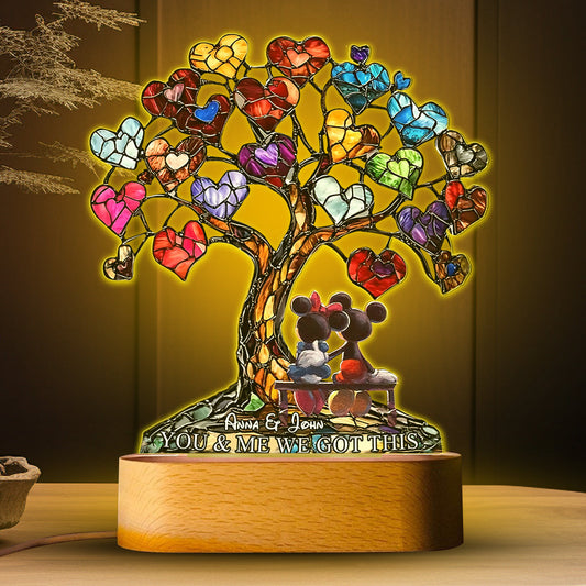 You And Me We Got This - Personalized Mouse Shaped Plaque Light Base