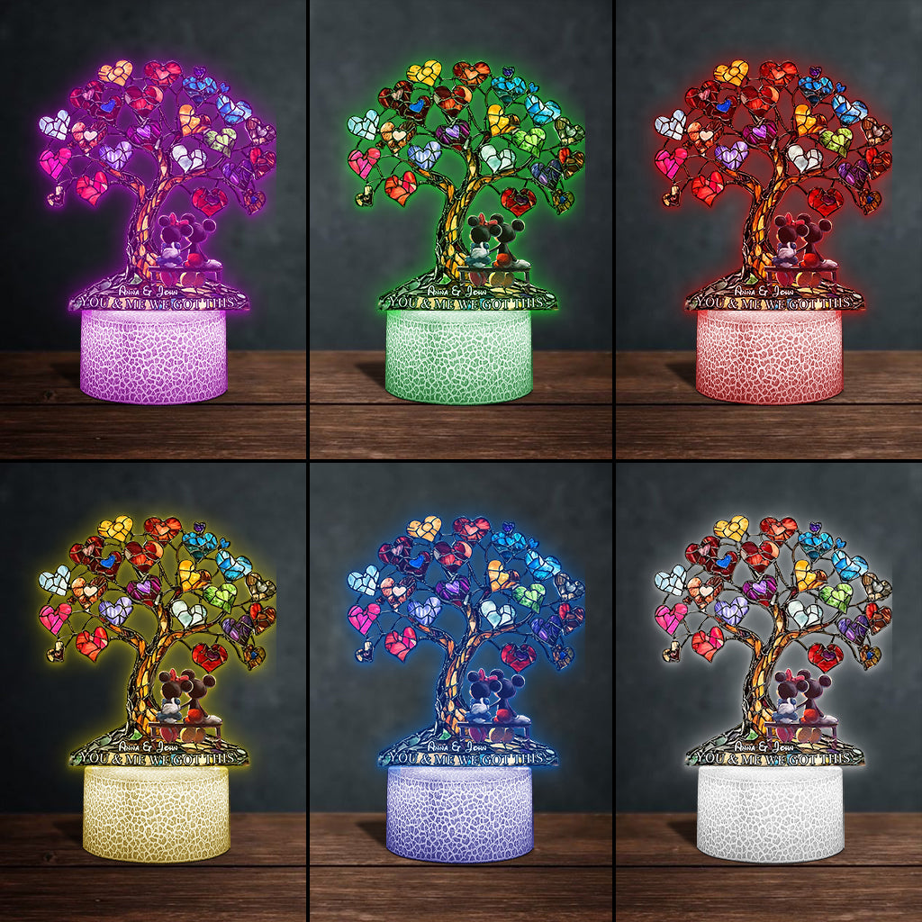You And Me We Got This - Personalized Mouse Shaped Plaque Light Base