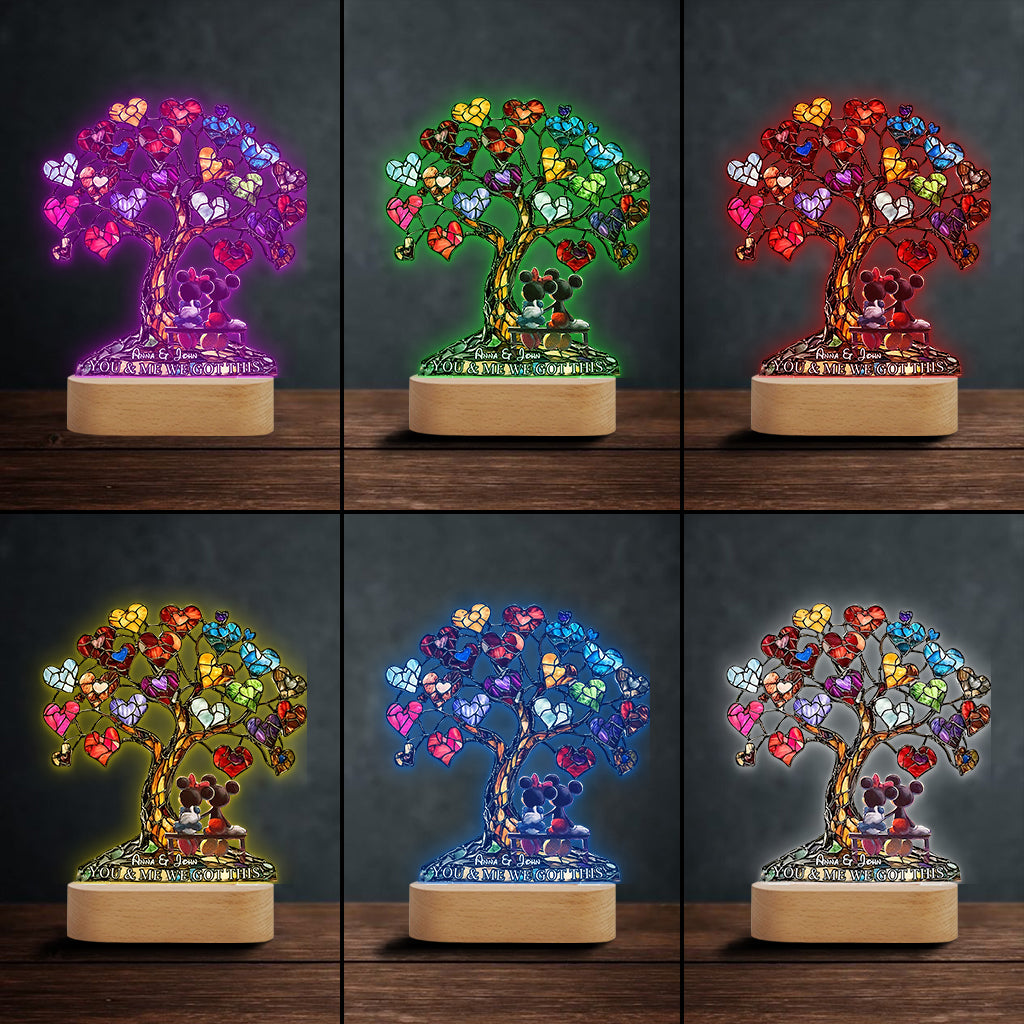 You And Me We Got This - Personalized Mouse Shaped Plaque Light Base