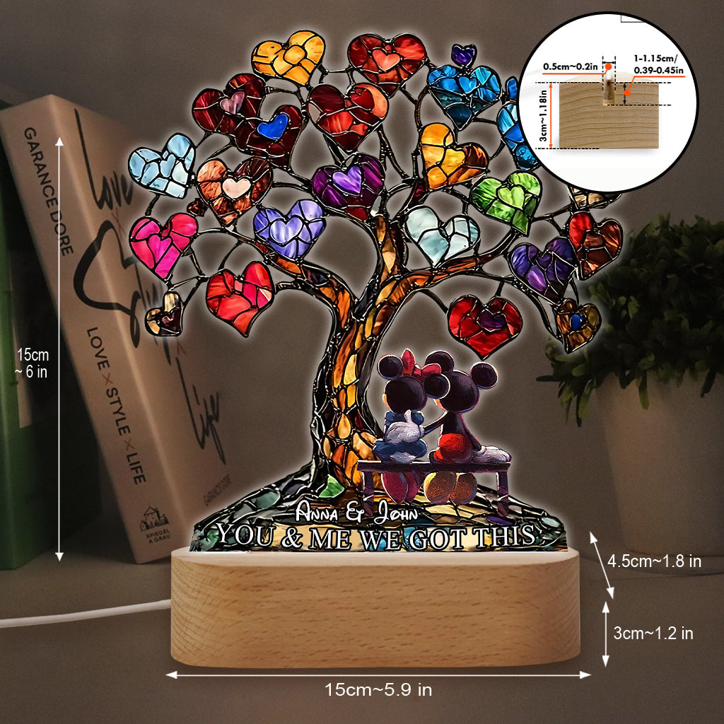 You And Me We Got This - Personalized Mouse Shaped Plaque Light Base