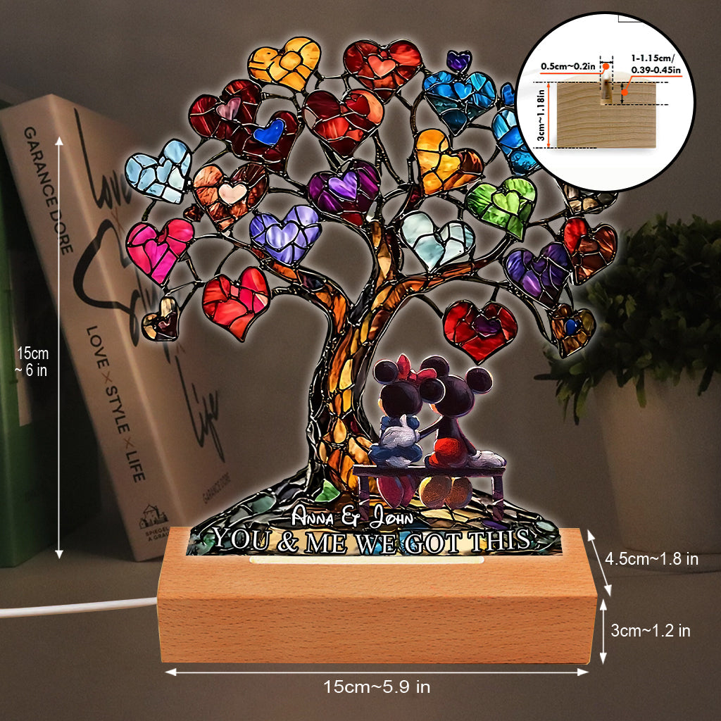 You And Me We Got This - Personalized Mouse Shaped Plaque Light Base