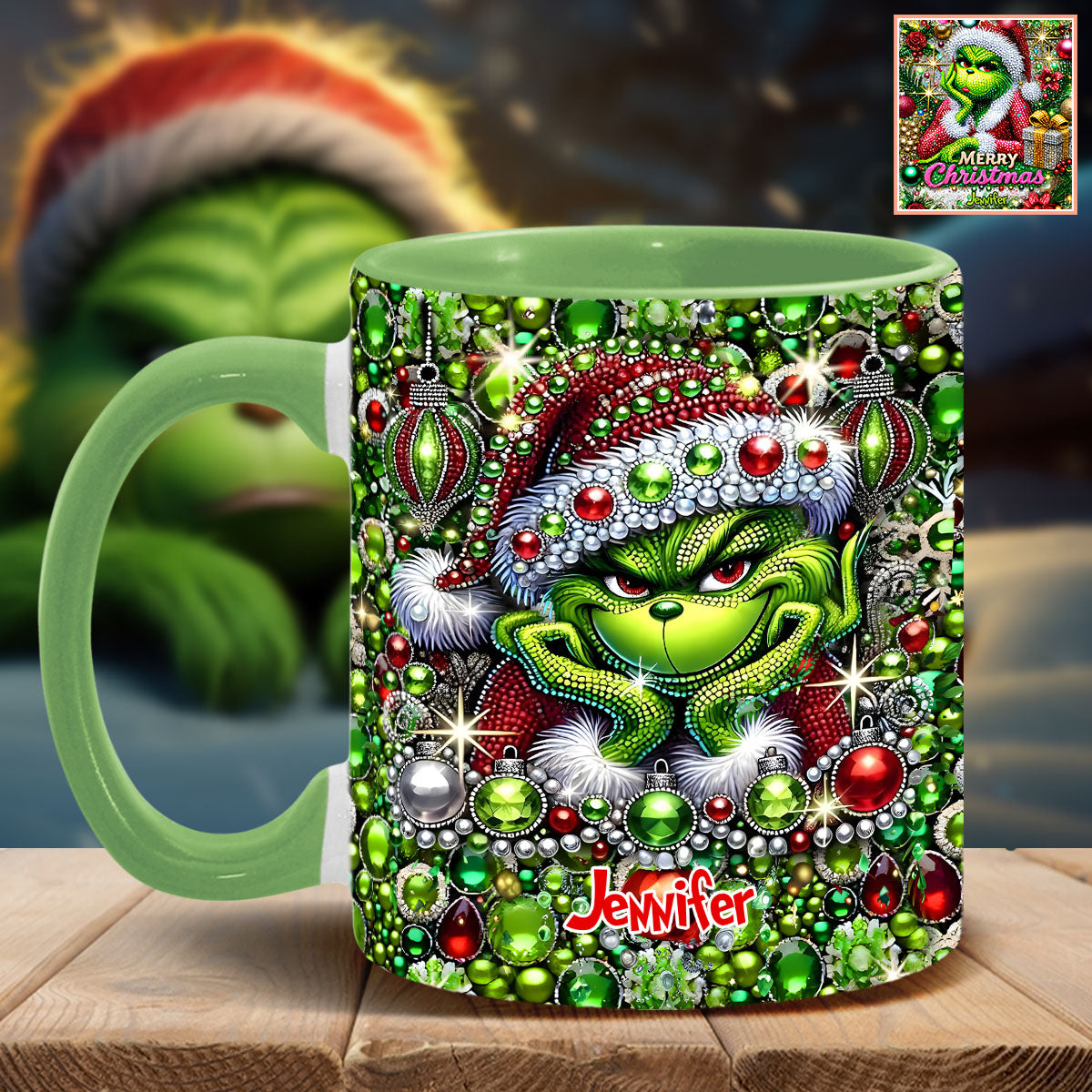Merry Christmas - Personalized Stole Christmas Accent Mug