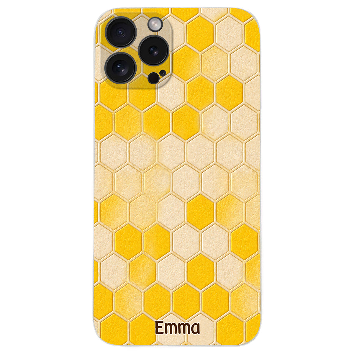 Winnie Friends Leather Case & Dangling Charm - Personalized Yellow Bear 3D Embossed Leather Phone Case