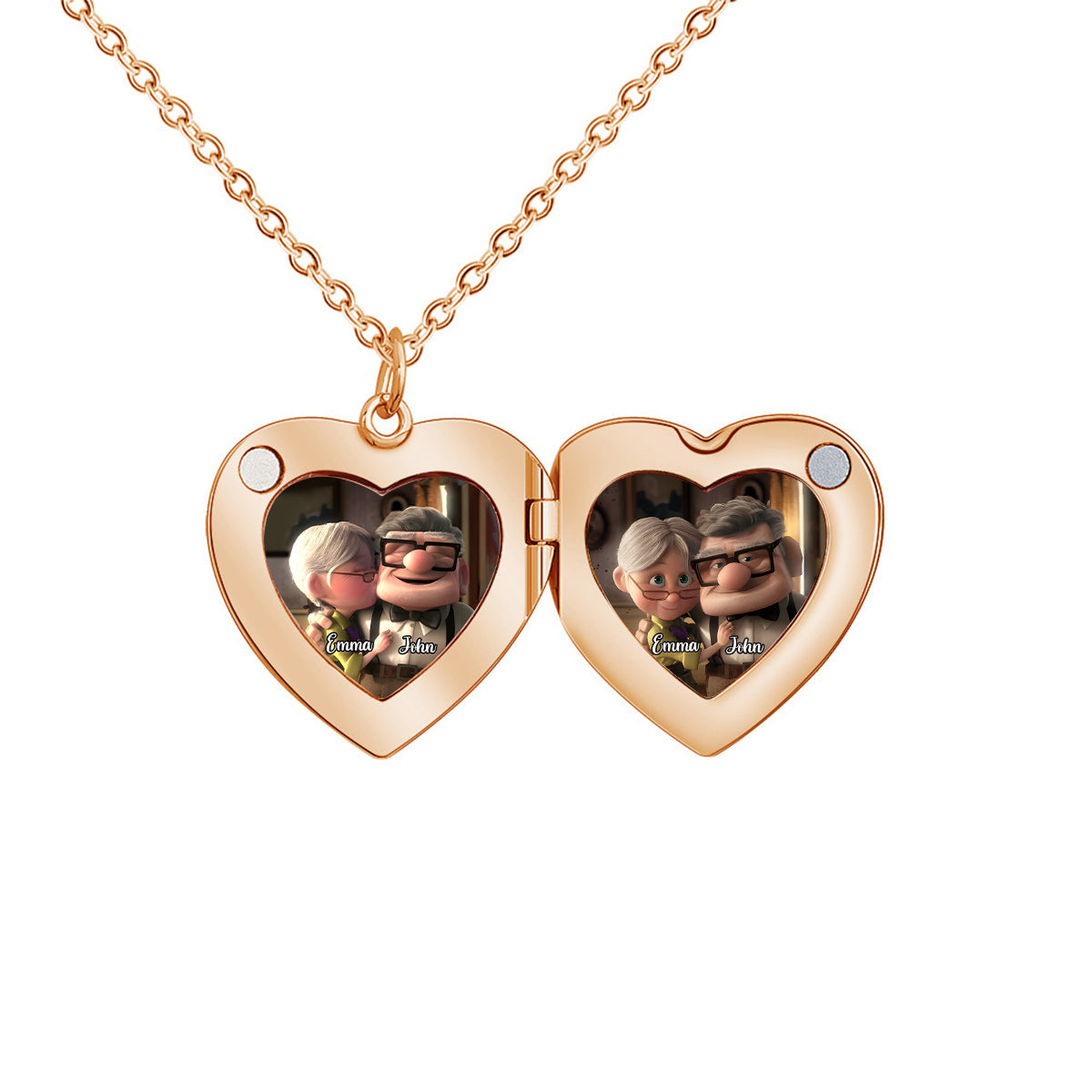 Carl and Elli - Personalized Mouse Locket Pendant Necklace