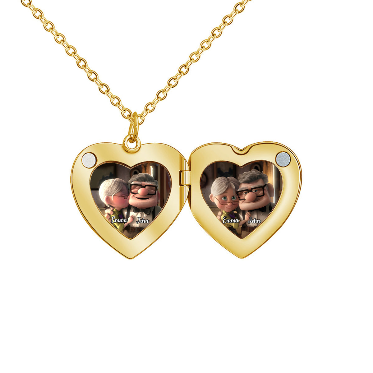 Carl and Elli - Personalized Mouse Locket Pendant Necklace