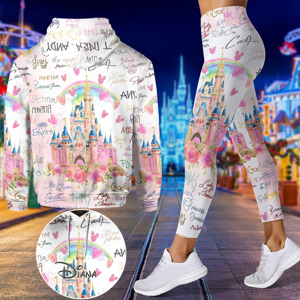 Pink Xmas - Personalized Mouse Hoodie and Leggings