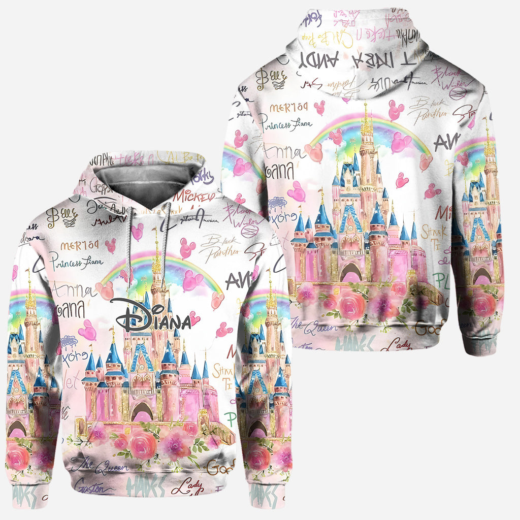 Pink Xmas - Personalized Mouse Hoodie and Leggings