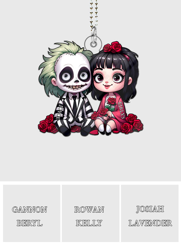 Horror Couple - Personalized Custom Shaped Car Ornament