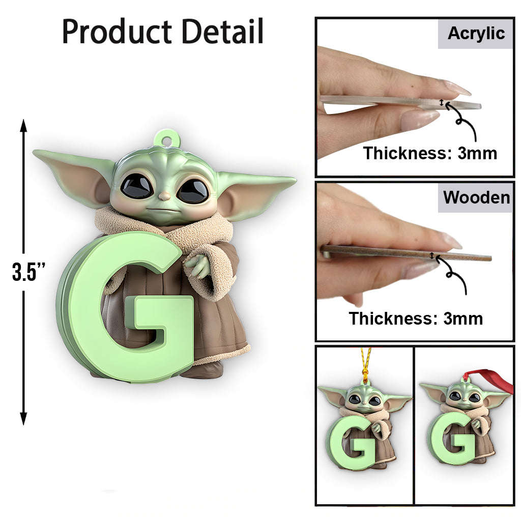 Cute Baby Letter - Personalized The Force Ornament