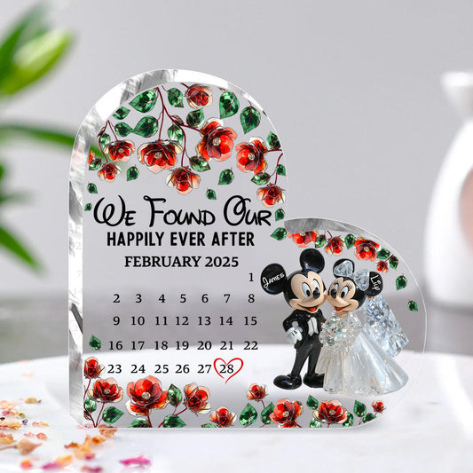 We Found Our Happily Ever After - Personalized Mouse Custom Shaped Acrylic Plaque