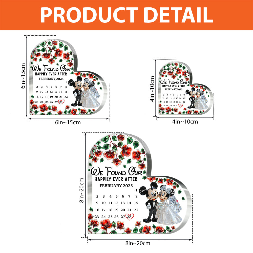 We Found Our Happily Ever After - Personalized Mouse Custom Shaped Acrylic Plaque