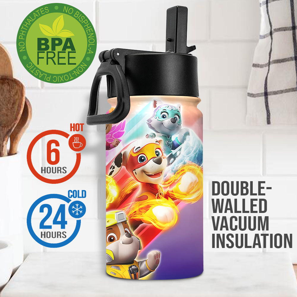 Cool Chasing Alphabet - Personalized Kids Water Bottle