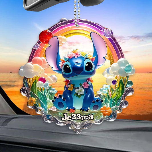 Colorful Ohana - Personalized Ohana Transparent Car Ornament