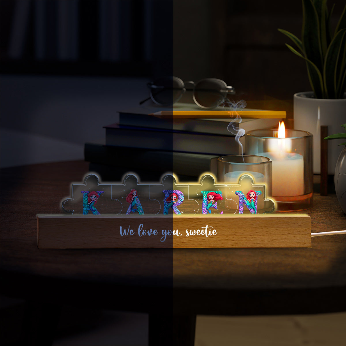 Name Puzzle - Personalized Kid Shaped Led Night Light