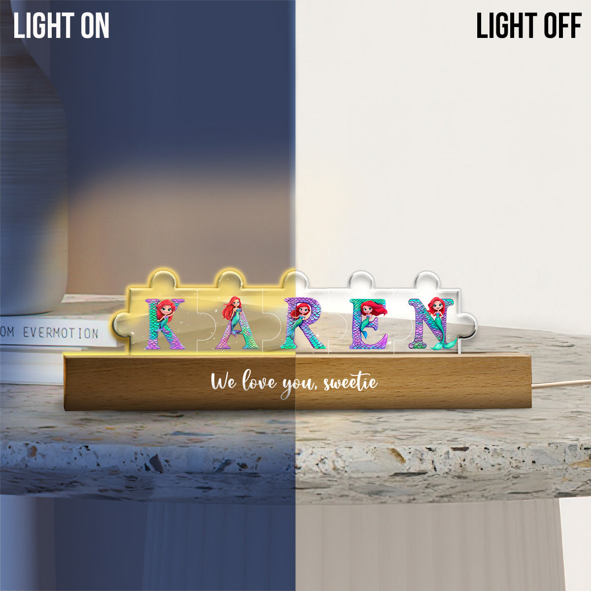 Name Puzzle - Personalized Kid Shaped Led Night Light