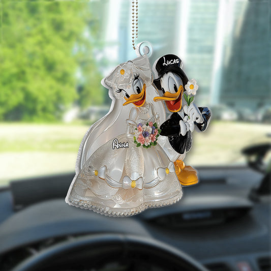 Cute Married Couple - Personalized Mouse Car Ornament