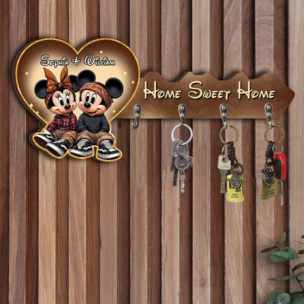 Home Sweet Home - Personalized Mouse Custom Shaped Key Rack